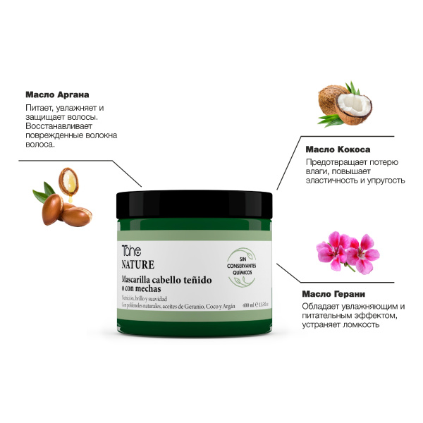 Маска для окрашенных волос и блонда Nature